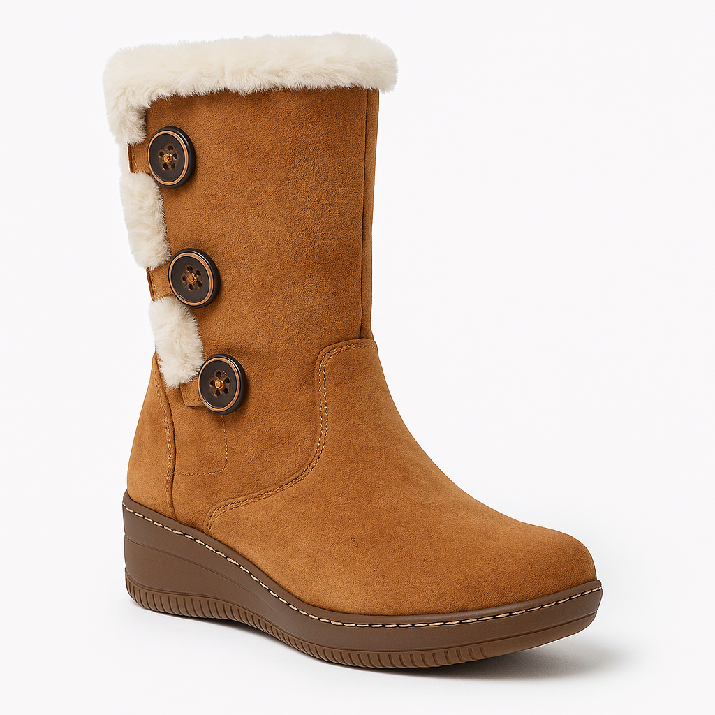 Botas Camel en Gamuza con Botones y Chiporro 2202CM