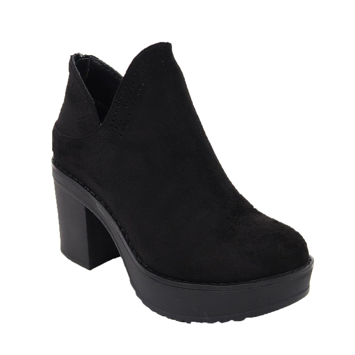 Botines Negros en Gamuza con Apertura Y19-6NG