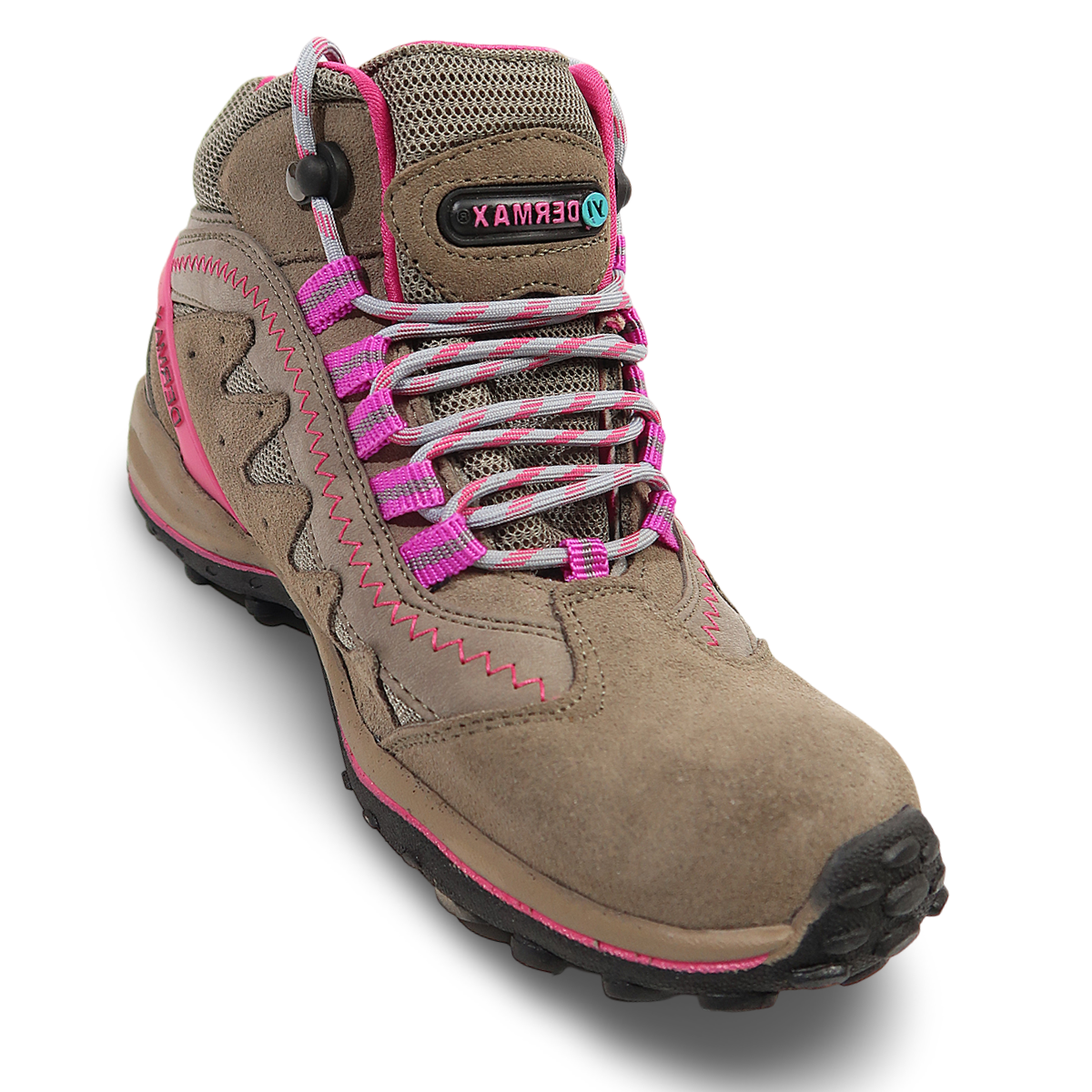 Zapatilla Botín Impermeable 100% Cuero Dermax Trekking Rosa Chicle Mujer 921RS