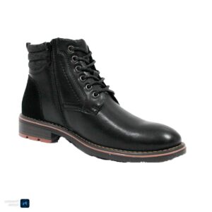 Botines Casuales Eco Cuero Negro Cierre Lateral Cremallera Hombre H09NG