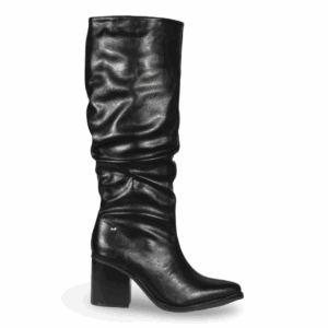 Botas Largas de Eco Cuero Arrugado con Taco Mujer RT26379-1NG