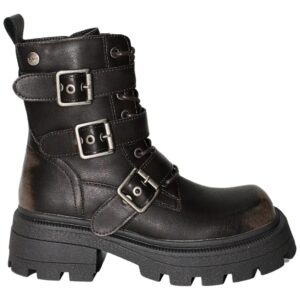Botines Café Ahumado de Plataforma con Hebillas Mujer CM2411HCF